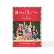 Kerstkaarten met sneeuwvlokken en foto