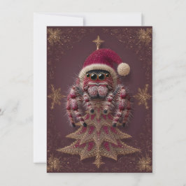 Kerstkaarten met springende spinnen feestdagenkaart