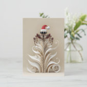 Kerstkaarten met Springende Spinnen Feestdagenkaart (Staand voorkant)