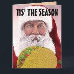 KERSTKAARTEN MET TACO'S EN KERSTMAN FUNNY KAART<br><div class="desc">TACO KERSTMAN KERSTKAART</div>
