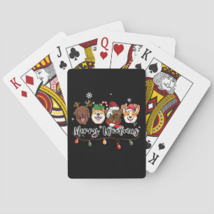 Kerstkaarten met typografie voor honden pokerkaarten