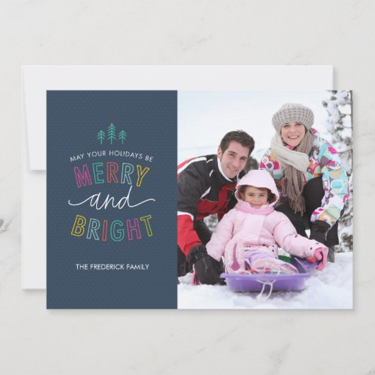 Kerstkaarten met vrolijke en heldere foto's feestdagenkaart (Voorkant)