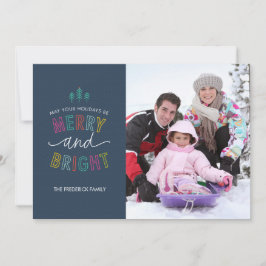 Kerstkaarten met vrolijke en heldere foto's feestdagenkaart