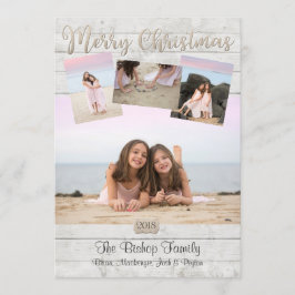 Kerstkaarten met zeevaart thema Foto Houten Achter Kaart