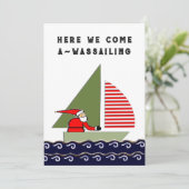 Kerstkaarten met zeilen feestdagenkaart (Staand voorkant)