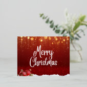 Kerstkaarten - Moderne Vrolijke Kerstgroet Folie Feestdagen Briefkaart (Staand Voorkant)