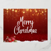 Kerstkaarten - Moderne Vrolijke Kerstgroet Folie Feestdagen Briefkaart (Achterkant)