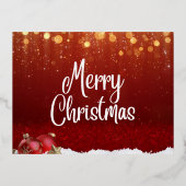 Kerstkaarten - Moderne Vrolijke Kerstgroet Folie Feestdagen Briefkaart (Voorkant)