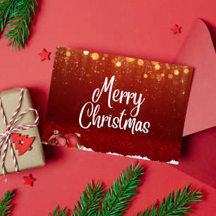 Kerstkaarten - Moderne Vrolijke Kerstgroet Folie Feestdagen Briefkaart