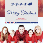 Kerstkaarten naar Australië Kangaroo Sleigh Feestdagenkaart