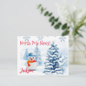 Kerstkaarten Noordpool Sneeuwman Briefkaart (Staand voorkant)