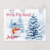 Kerstkaarten Noordpool Sneeuwman Briefkaart (Voorkant)
