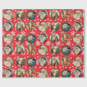  kerstkaarten op rode witte sneeuw cadeaupapier (Vlak)