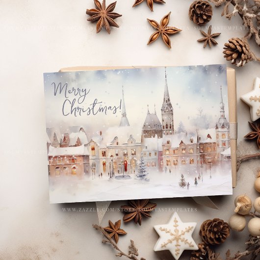 Kerstkaarten, Prettig Kerstfeest Winterlandschap Feestdagen Kaart