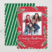 Kerstkaarten rood en groen | Glitter Kijk Feestdagenkaart (Voorkant / Achterkant)