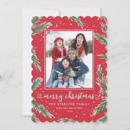 Kerstkaarten rood en groen | Glitter Kijk Feestdagenkaart