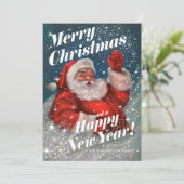 kerstkaarten Santa Claus Snow v02 Kaart (Staand voorkant)