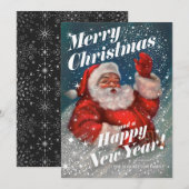 kerstkaarten Santa Claus Snow v02 Kaart (Voorkant / Achterkant)