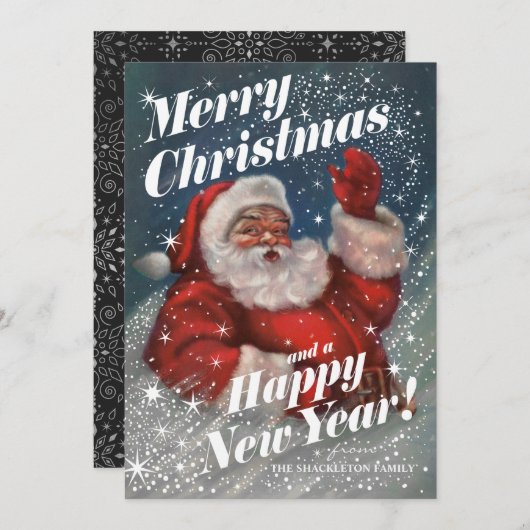 kerstkaarten Santa Claus Snow v02 Kaart (Voorkant / Achterkant)