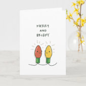 Kerstkaarten - Schattig - Merry and Bright Kaart (Gele Bloem)