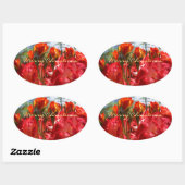 Kerstkaarten stickers rode rozen (Vel)