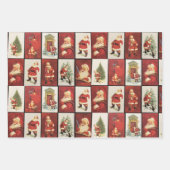  kerstkaarten uit de jaren '70, 3 coördinaat inpakpapier vel (Voorkant)