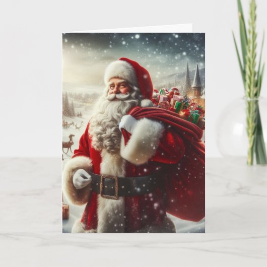 Kerstkaarten van de Kerstman Feestdagen Kaart (Voorkant)