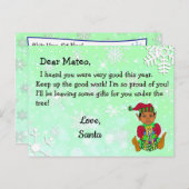 Kerstkaarten van de Kerstman: Holiday Ethnic Elf Feestdagenkaart (Voorkant / Achterkant)