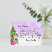 Kerstkaarten van Kerstman: Kerstelf met blond haar Feestdagenkaart (Staand voorkant)