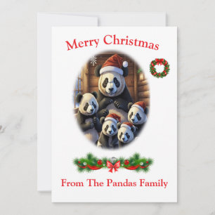 Kerstkaarten van panda's kaart