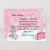 Kerstkaarten van Sinterklaas: Cute Sneeuwman Feestdagenkaart (Voorkant / Achterkant)