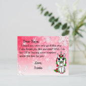 Kerstkaarten van Sinterklaas: Holiday Unicorn in S Feestdagenkaart (Staand voorkant)