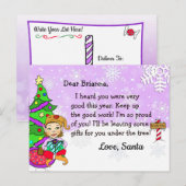 Kerstkaarten van Sinterklaas: Kerst Elf Feestdagenkaart (Voorkant / Achterkant)