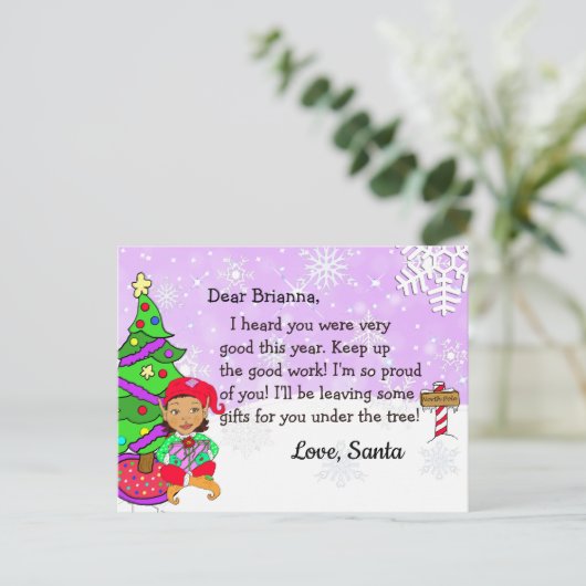 Kerstkaarten van Sinterklaas: Kerst Elf uit een an Feestdagenkaart (Staand voorkant)