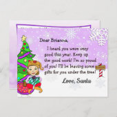 Kerstkaarten van Sinterklaas: Kerst Elfje Feestdagenkaart (Voorkant / Achterkant)