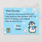 Kerstkaarten van Sinterklaas: Kerst pinguïn en sne Feestdagenkaart (Voorkant)