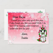 Kerstkaarten van Sinterklaas: Kerst-unicorn in Sin Feestdagenkaart (Voorkant / Achterkant)