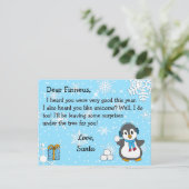 Kerstkaarten van Sinterklaas: Kerstmis Pinguïn & S Feestdagenkaart (Staand voorkant)