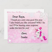 Kerstkaarten van Sinterklaas: Rode Eenhoorn in Sin Feestdagenkaart (Voorkant / Achterkant)