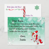 Kerstkaarten van Sinterklaas: Rode Eenhoorn met Ke Feestdagenkaart (Voorkant / Achterkant)