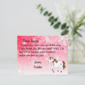 Kerstkaarten van Sinterklaas: Rode Eenhoorn met Ke Feestdagenkaart (Staand voorkant)