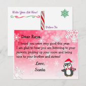 Kerstkaarten van Sinterklaas: Rode Pinguïn in Kers Feestdagenkaart (Voorkant / Achterkant)