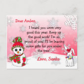 Kerstkaarten van Sinterklaas: Schattige Sneeuwman Feestdagenkaart (Voorkant)