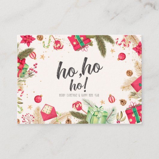 kerstkaarten visitekaartje (Voorkant)