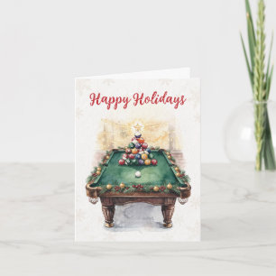 Kerstkaarten voor biljarters feestdagen kaart