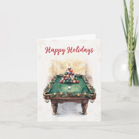 Kerstkaarten voor biljarters feestdagen kaart (Voorkant)
