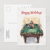 Kerstkaarten voor biljarters feestdagenkaart (Voorkant / Achterkant)