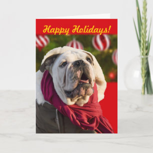 Kerstkaarten voor bulldog feestdagen kaart