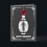 kerstKaarten voor chalkboardfootballs Feestdagen Kaart<br><div class="desc">De Kaarten van het ornament van de Vakantiegroet van het football van het karton  door rente. Professionele vakantiekaarten zijn industriespecifieke vakantiekaarten. Deze speciale vakantiekaarten zullen uw feestelijke groeten een beetje uniek maken</div>