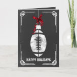 kerstKaarten voor chalkboardfootballs Feestdagen Kaart<br><div class="desc">De Kaarten van het ornament van de Vakantiegroet van het football van het karton  door rente. Professionele vakantiekaarten zijn industriespecifieke vakantiekaarten. Deze speciale vakantiekaarten zullen uw feestelijke groeten een beetje uniek maken</div>